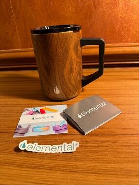 NEW Elemental Summit 16 oz Insulated Coffee Mug - Teakwood (No Box)